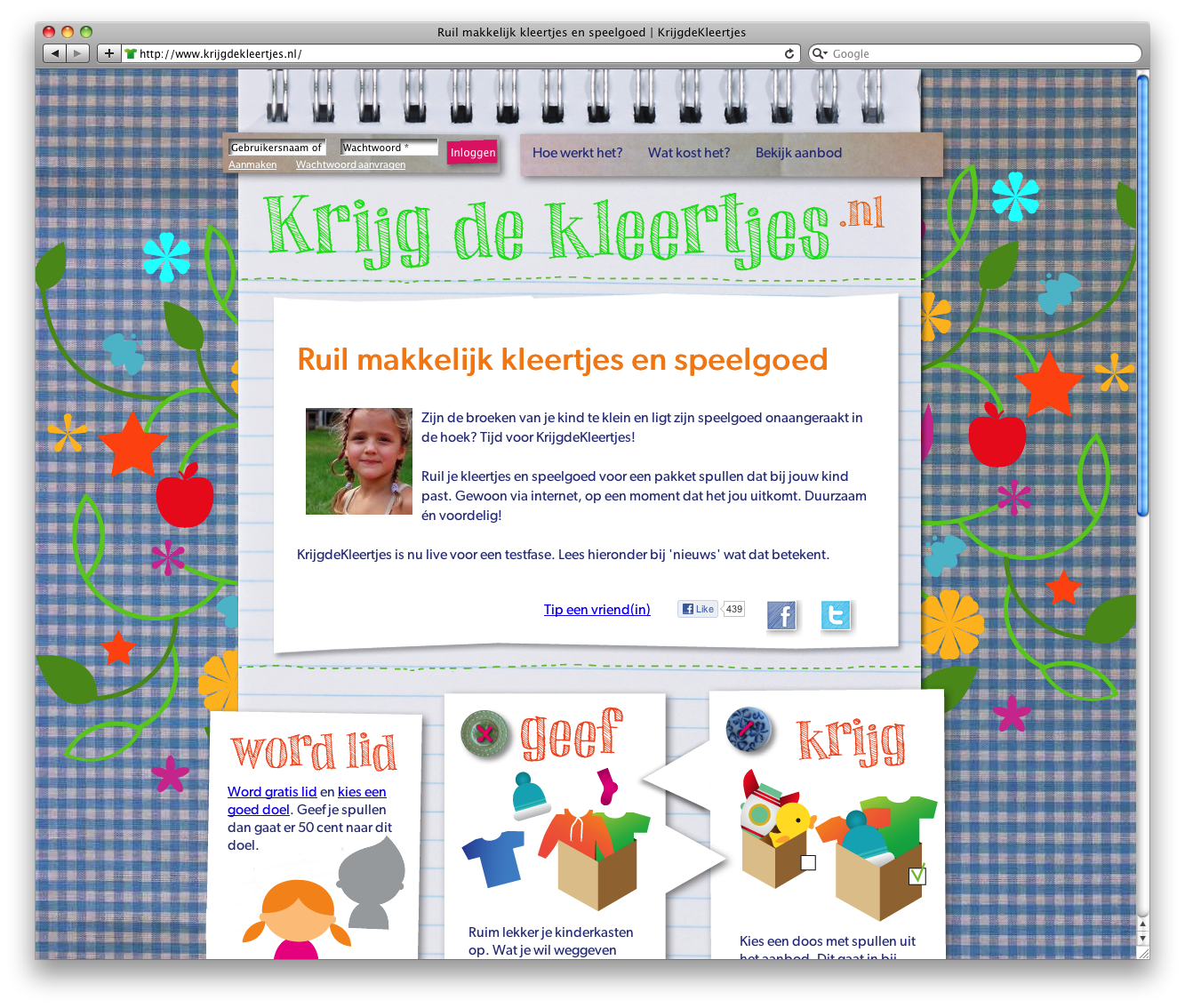 Krijg de kleertjes homepage